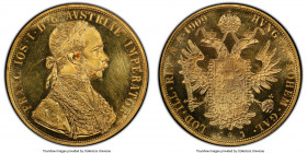 Franz Joseph I gold 4 Ducat 1909 MS62 PCGS, KM2276. A flashy example with glossy, almost mirrored, fields.

HID09801242017

© 2020 Heritage Auctio...