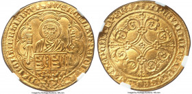 Brabant. Jeanne & Wenceslas gold Pieter d'Or ND (1355-1383) MS63 NGC, Louvain mint, Fr-11, Schneider-231, Delm-45. +WЄnCЄLΛVS: Ƶ (retrograde): IOhΛnΛ ...