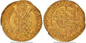 Brabant. Charles le Téméraire (1467-1477) gold Florin d'Or de Bourgogne ND (1468-1474) AU55 NGC, Louvain mint, Fr-32, Delm-68 (R). 3.42gm. A commendab...