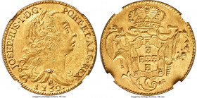 Jose I gold 6400 Reis 1752-R AU Details (Saltwater Damage) NGC, Rio de Janeiro mint, KM172.2, LMB-420. Even, matte-like surfaces that are likely the r...