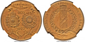 Republic copper alloy Pattern 2000 Reis 1922 MS64 Brown NGC, LMB-E240, Bentes-E59.01. Struck for the 100th anniversary of Brazil's independence. Pleas...