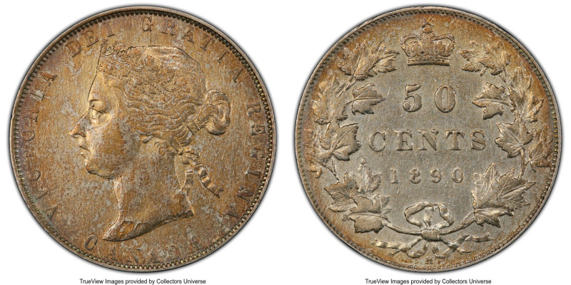 Victoria 50 Cents 1890-H AU Details (Cleaned) PCGS, Heaton mint, KM6. Very rare ...