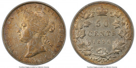 Victoria 50 Cents 1890-H AU Details (Cleaned) PCGS, Heaton mint, KM6. Very rare in any grade, the 1890-H 50 Cents has the lowest mintage in the series...