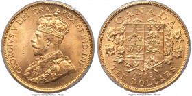 George V gold 10 Dollars 1913 MS63+ PCGS, Ottawa mint, KM27. Demonstrating only light ticks over luminous, satiny surfaces. AGW 0.4837 oz.

HID09801...