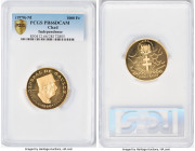 Republic gold Proof "Independence Anniversary" 10000 Francs ND (1970)-NI PR66 Deep Cameo PCGS, KM11, Fr-2. Mintage: 4,000. A brilliant and large speci...
