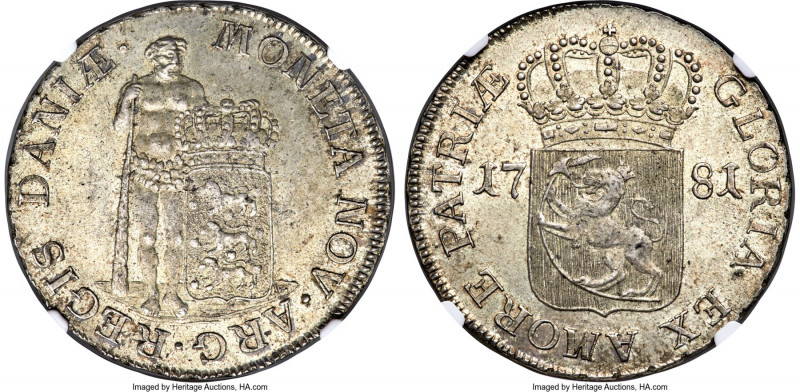 Christian VII Speciedaler 1781 MS63+ NGC, Altona mint, KM640.1, Dav-1310. A choi...