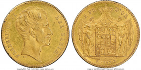 Frederick VI gold 2 Frederick d'Or 1837 CC-FF MS62 NGC, Altona mint, KM713.1, Hede-5A. A scarce gold Double d'Or exhibiting as-struck textured stippli...