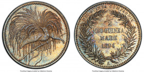 German Colony. Wilhelm II Proof 1/2 Mark 1894-A PR65 PCGS, Berlin mint, KM4. A very scarce issue in this superlative Gem Proof state, featuring a need...
