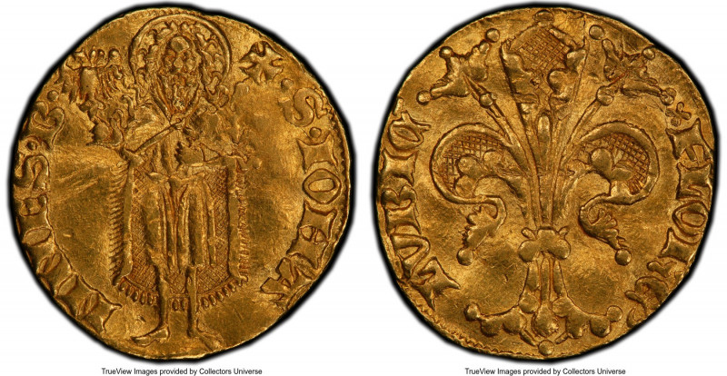 Lübeck. Free City gold Goldgulden (c. 15th Century) AU58 PCGS, Fr-1472, Behrens-...