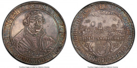 Mansfeld-Eisleben. Johann Georg III Medallic 1/2 Taler 1661 MS62 PCGS, KM-XM1, Whiting-138. 16.28gm. Struck to commemorate the 100th anniversary of th...