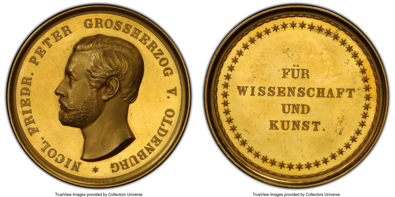 Oldenburg. Nicholas Friedrich Peter gold Specimen "Science and Arts" Medal ND (c...