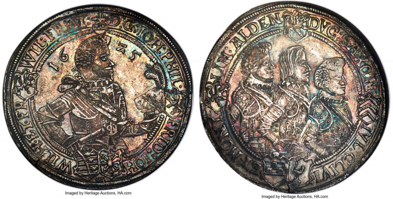 Saxe-Altenburg. Johann Philip & Three Brothers Taler 1625-WA MS65 NGC, KM320, Da...