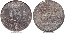 Saxony. Johann Georg I Taler 1642-CR MS61 NGC, Dresden mint, KM425, Dav-7612. Benefitting from a sharp strike to the central features, included Johann...