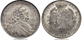 Saxony. Friedrich August II Taler 1763-FWoF MS63 NGC, Dresden mint, KM961, Dav-2676. Presenting frosty-white devices contrasting with lustrous fields,...
