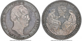 Saxony. Friedrich August II 2 Taler 1854-F MS62 Prooflike NGC, Dresden mint, KM1183, Dav-880. Struck in commemoration of the King's death. Generously ...