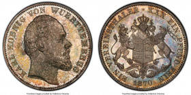 Württemberg. Karl I Proof Taler 1870 PR65 PCGS, KM617, Dav-960, J-85. A rare Proof representative of this three-year type, struck only a year prior to...