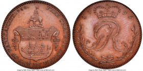 British Outpost. George III bronzed-copper Proof 1/4 Ackey 1796 PR66 Brown NGC, Soho mint, KM-Pn3, FT-8B. A rich chocolaty gem specimen of this covete...