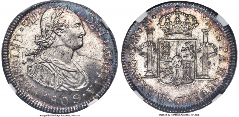 Ferdinand VII 2 Reales 1809 NG-M MS65 NGC, Nueva Guatemala mint, KM62, Cal-791. ...