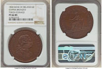 George III bronzed-copper Proof Bank Token of 6 Shillings 1804 PR66 Brown NGC, KM-Tn1c (prev. KM-PnA34), S-6615. Uniform chocolate toning envelopes ra...