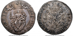 Genoa. Republic 2 Scudi 1666-AB AU58 NGC, KM82, Dav-LS553. 75.88gm. A beautiful, cabinet-toned selection of this scarce multiple Scudi, and the sole e...