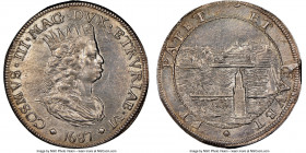 Livorno. Cosimo III de'Medici Tallero 1687 MS63 NGC, Livorno mint, KM16.4, Dav-4215. The sole certified example of this date at NGC, and perhaps the f...