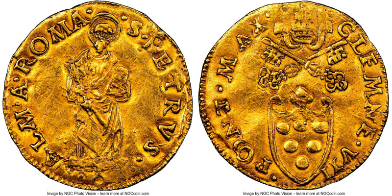 Papal States. Clement VII gold Doppia Ducato Papale ND (1523-1534) AU Details (S...