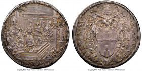 Papal States. Clement XI Piastra (Scudo of 80 Bolognini) Anno VI (1706)-V AU58 NGC, Rome mint, KM677, Dav-1435. Exhibiting only the most minute traces...