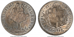 Papal States. Revolutionary Government 5 Paoli (1/2 Scudo) 1797 MS63 PCGS, Bologna mint, KM338, Mont-64. An interesting and elusive revolutionary issu...