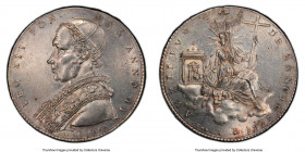 Papal States. Leo XII Scudo Anno II (1825)-R MS63 PCGS, Rome mint, KM1297.2, Dav-187. Fully rendered and bordering on medallic preservation, lustrous ...