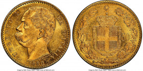 Umberto I gold 50 Lire 1888-R MS62 NGC, Rome mint, KM25, Fr-19, MIR-1097b. Mintage: 2,125. A very scarce denomination and type, only produced for thre...