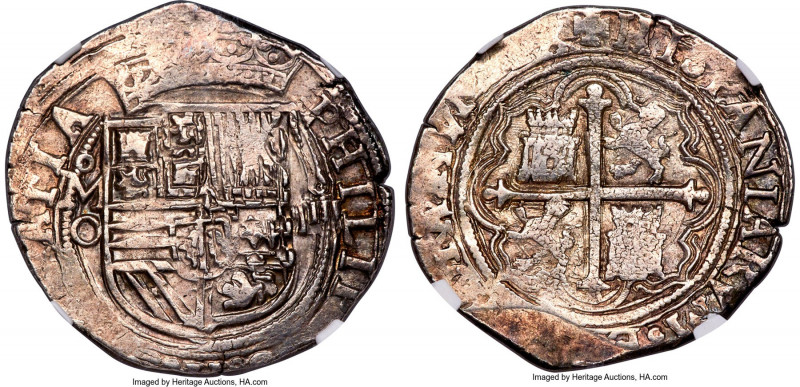 Philip II Cob 4 Reales ND (1556-1598) Mo-O MS63 NGC, Mexico City mint, Cal-357. ...