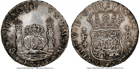 Philip V 8 Reales 1733 Mo-F UNC Details (Saltwater Damage, Cleaned) NGC, Mexico City mint, KM103, Cal-1435. A seldom-seen early "Pillar" type for a da...