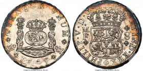 Philip V 8 Reales 1745 Mo-MF MS62 NGC, Mexico City mint, KM103, Cal-1468. Produced by a bold strike that leaves all major details fully impressed upon...