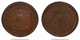 Charles III copper Specimen Pattern 1/2 Grano 1769-Mo SP55 PCGS, Mexico City mint, KM-PnC1, Guttag-Unl., Cal-12. An interesting coin, though one that ...