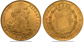 Charles III gold 8 Escudos 1786 Mo-FM MS61 NGC, Mexico City mint, KM156.2a. An elusive later date of Charles III, at the peak of the combined NGC and ...