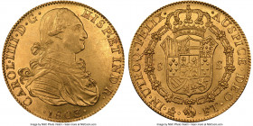 Charles IV gold 8 Escudos 1803 Mo-FT MS62+ NGC, Mexico City mint, KM159. Chiseled devices in this reflective and highly attractive specimen.

HID098...