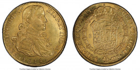 Ferdinand VII gold 8 Escudos 1811 Mo-HJ MS63 PCGS, Mexico City mint, KM160, Cal-1786, Onza-1258. A breathtaking offering, showcasing boldly struck vel...
