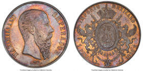 Maximilian "Small Letters" Specimen Pattern Peso 1866-Mo SP63 PCGS, Mexico City mint, KM-Pn100, Elizondo-171, WR-64. Obv. Head of Maximilian with lett...