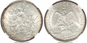 Estados Unidos "Caballito" Peso 1913/2 MS64 NGC, Mexico City mint, KM453, Schein-D5. A scarce and popular overdate bearing frosty white surfaces, grac...
