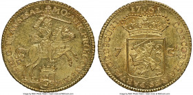 Overyssel. Provincial gold 7 Gulden 1761-Tree MS62 NGC, KM100. Ranked as the second finest grade at both NGC and PCGS, with only 2 examples certifying...