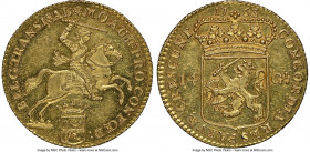 Overyssel. Provincial gold 14 Gulden 1763-Star MS63 NGC, Utrecht mint, KM101. A seldom-seen example, bearing glooming semi-Prooflike fields, crowned b...
