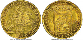 Utrecht. Provincial gold 14 Gulden 1760 MS62 NGC, KM104. Boasting a satin sheen, this semi-Prooflike example has appealing surfaces and a soft tangeri...