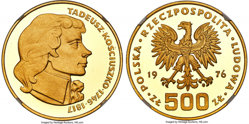 People's Republic gold Proof "Tadeusz Kosciuszko" 500 Zlotych 1976-MW PR69 Ultra...