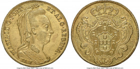 Maria I gold 6400 Reis (Peça) 1787 AU Details (Cleaned) NGC, Lisbon mint, KM295, Fr-113. Precisely and centrally struck, yielding a clear expression o...