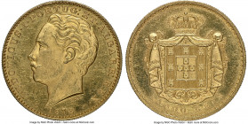 Luiz I gold 10000 Reis 1878 MS64 NGC, Lisbon mint, KM520, Fr-152. A frosty conditional survivor demonstrating fully realized details, juxtaposed with ...