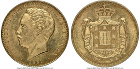 Luiz I gold 10000 Reis 1881 MS64 NGC, Lisbon mint, KM520, Fr-152. A higher-end specimen that is outranked by only a very small handful of certified ex...