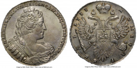 Anna Rouble 1733 MS62 NGC, Kadashevsky mint, KM192.2, Bit-70, Diakov-28. Struck to a laudable caliber of precision, each of Anna's hair curls expresse...