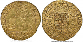 Tournai. Philip IV gold Souverain ou Lion d'Or 1651 MS63 NGC, KM51, Fr-397. 5.51gm. A commendable Choice Mint State example for the type, punctuated w...