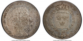 Carl XIV Johan Riksdaler 1827/6-CB MS61 PCGS, Stockholm mint, KM593, Dav-349. A lustrous example revealing clearly defined features and surfaces showi...