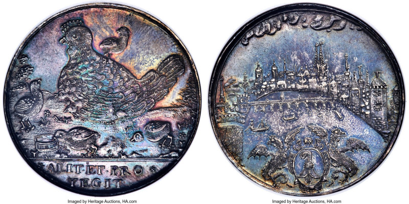 Basel. Canton Medallic "Hen" Taler ND (1629-1653) MS62 NGC, Schwartz-1169, Ewig-...